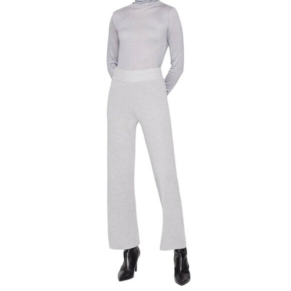 Club Monaco Merino Wool Sweater Pants Gray Pull On Ribbed Elastic Waist Super So - Picture 1 of 5